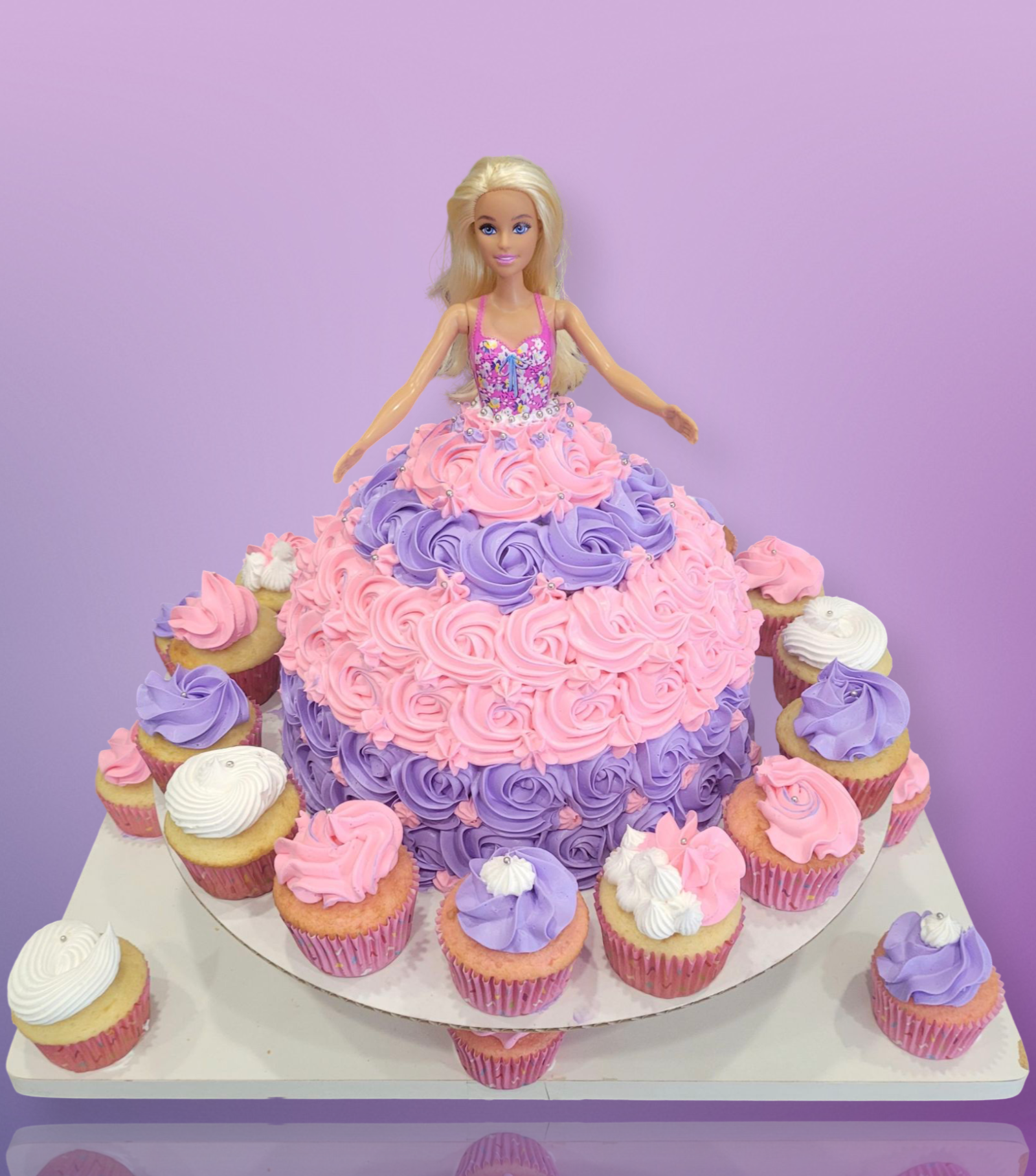 Barbie Princess Cake with Decorative Flowers