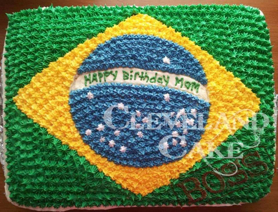 Brazil Flag Cake