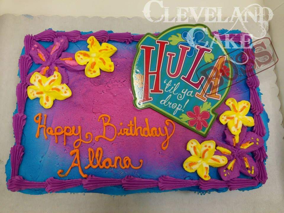 Hawaiian Floral Theme Cake 