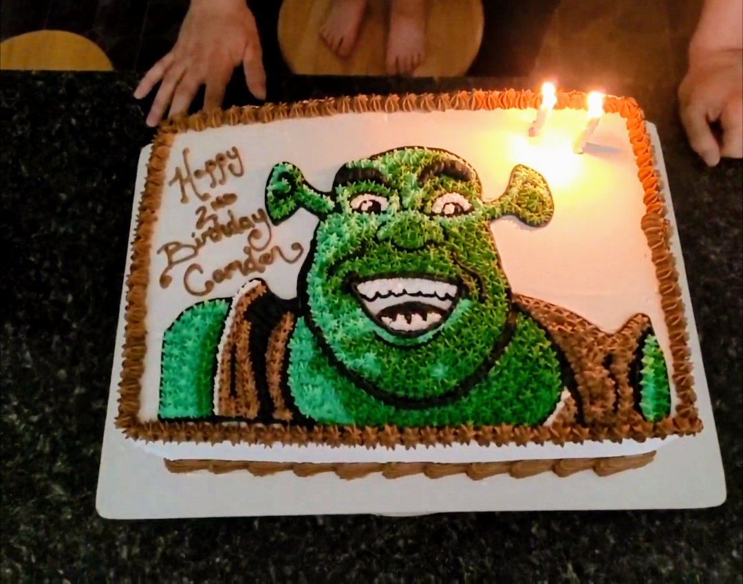 Shrek Theme Cake