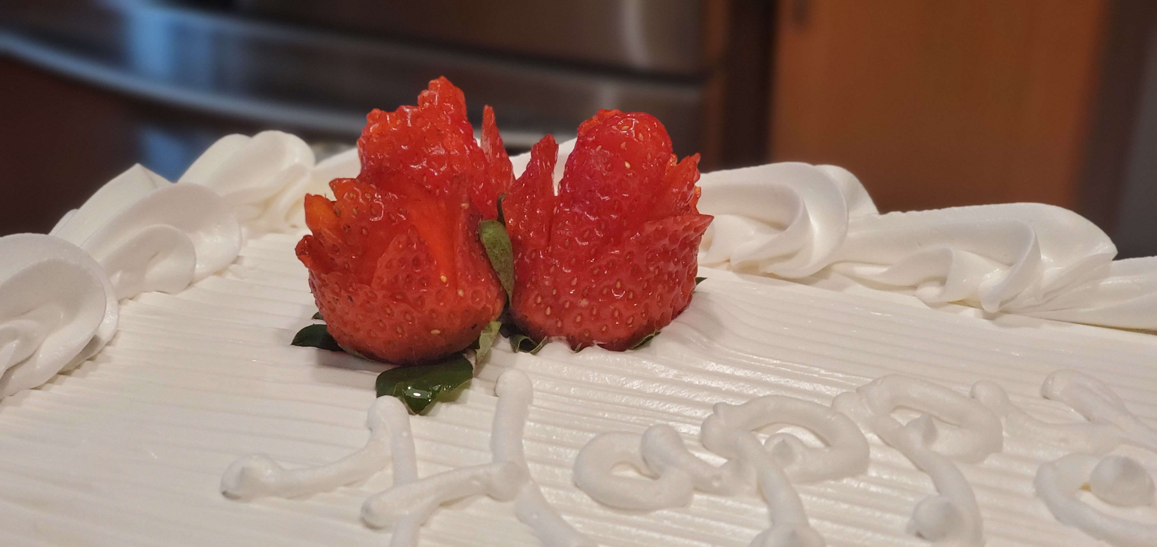 Decorative Floral Strawberry Cake