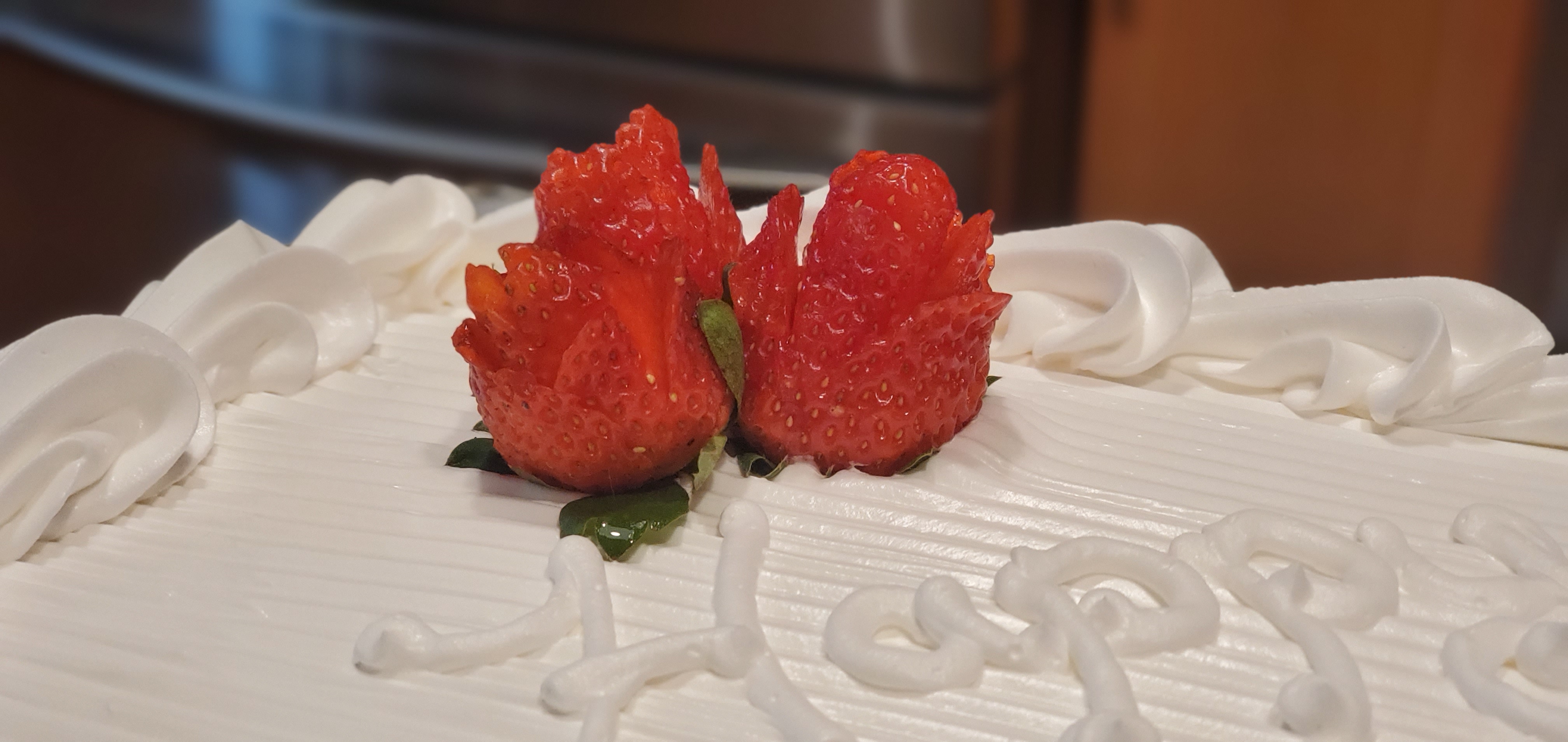Decorative Floral Strawberry Cake