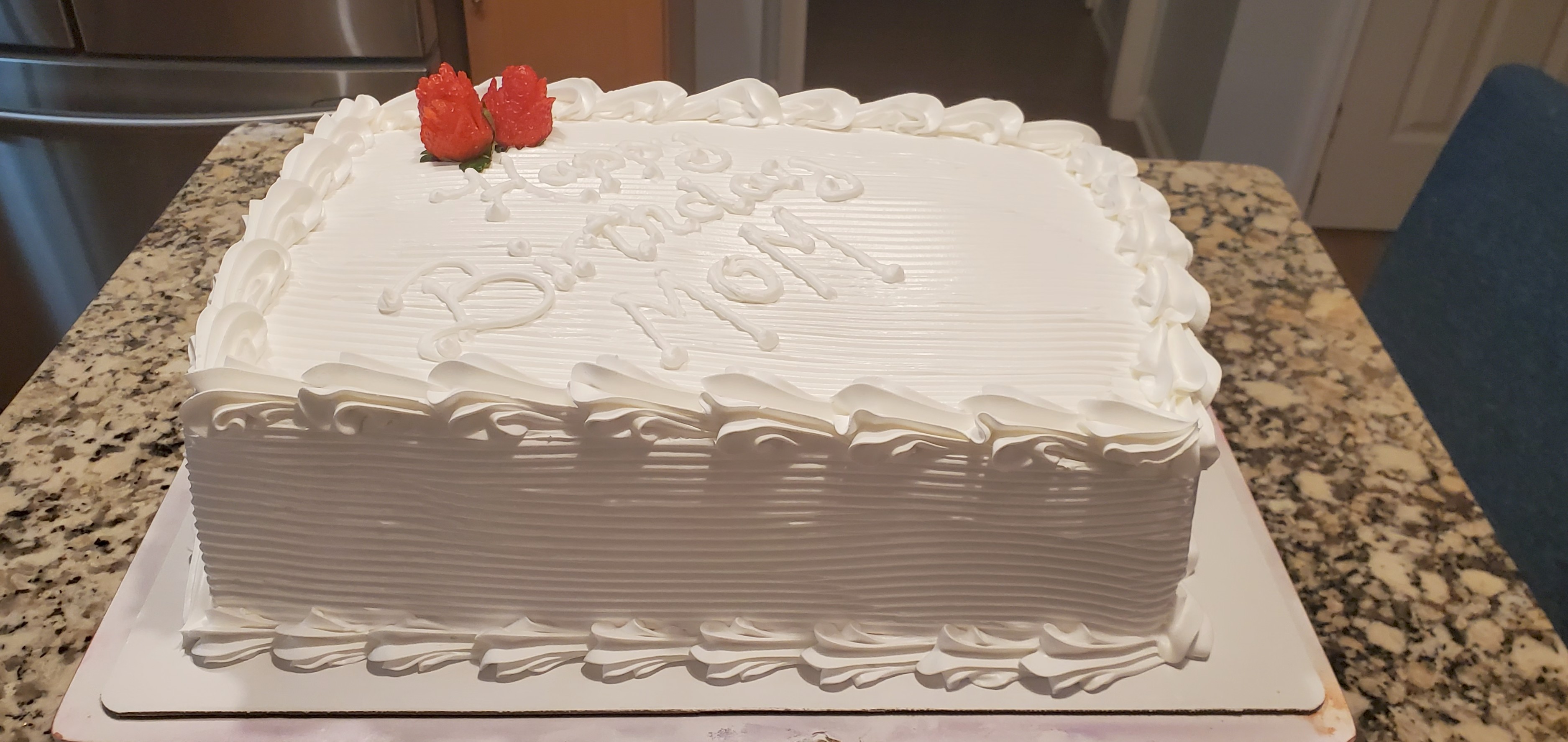 Decorative Floral Strawberry Cake